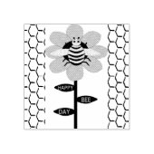 ハッピービーデイ誕生日（昆虫）マルハナバチ ラバースタンプ (インプリント)