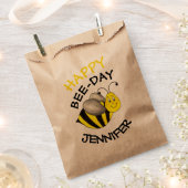 ハッピービーデイ(昆虫)マルハナバチイエローのまわりに誕生日 フェイバーバッグ (クリップ留めされた状態)