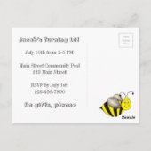 ハッピービーデイ(昆虫)マルハナバチイエローのまわりに誕生日 ポストカード (裏面)