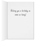 ハッピービーデー |かわいい(昆虫)マルハナバチ誕生日カード (内側 (右))