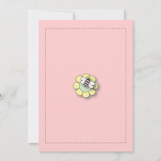 ハッピービーファミリーカップルが女の子のためにベビーシャワーを浴びる 招待状 (裏面)