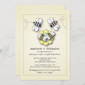 ハッピービーファミリーカップルツインズベビーシャワー 招待状 (正面/裏面)