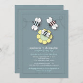 ハッピービーファミリーカップルベビーシャワー招待状 招待状 (正面/裏面)