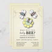 ハッピービーファミリーカップルベビージェンダーリビールパーティー 招待状 (正面/裏面)