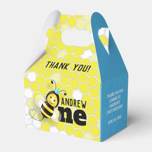 ハッピービーファースト誕生日ゲーブルボックス フェイバーボックス (裏面サイド)