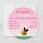 ハッピービーフラワーガーデン誕生日 招待状 (裏面)