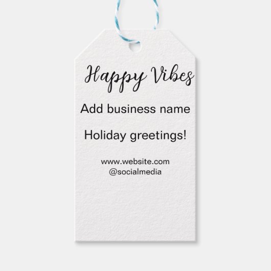 ハッピービーブクリスマスホリデーグリーティングビジネスy ギフトタグ (正面)