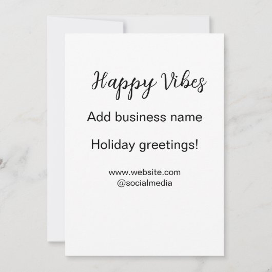 ハッピービーブクリスマスホリデーグリーティングビジネスy シーズンカード (正面)