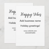 ハッピービーブクリスマスホリデーグリーティングビジネスy シーズンカード (正面/裏面)