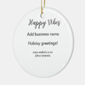 ハッピービーブクリスマスホリデーグリーティングビジネスy セラミックオーナメント (左)