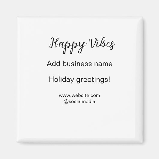 ハッピービーブクリスマスホリデーグリーティングビジネスy マグネット (正面)