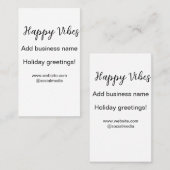 ハッピービーブクリスマスホリデーグリーティングビジネスy 名刺 (正面/裏面)