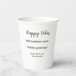 ハッピービーブクリスマスホリデーグリーティングビジネスy 紙コップ