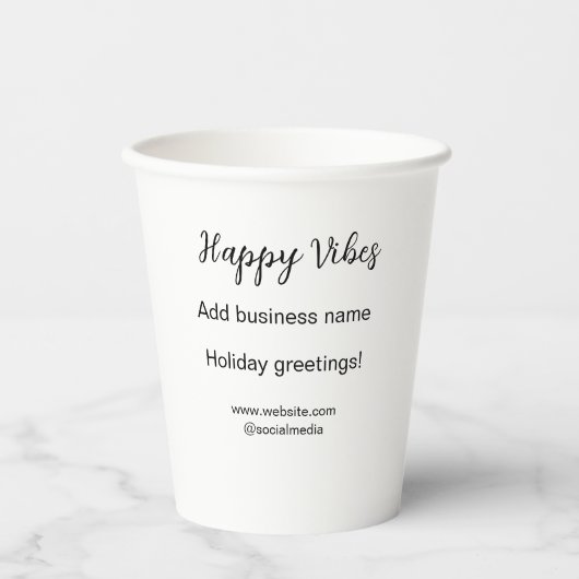 ハッピービーブクリスマスホリデーグリーティングビジネスy 紙コップ (正面)