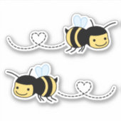 ハッピービーブザーのまわりにハート シール (正面)