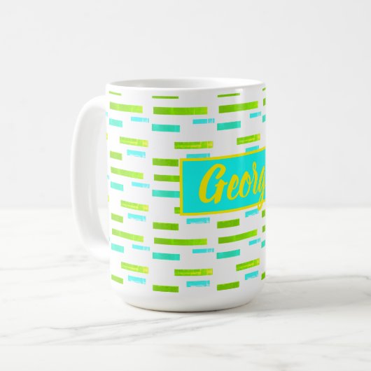 ハッピービーブスジョージあなたの名前を追加コーヒーマグカップ コーヒーマグカップ (正面左)