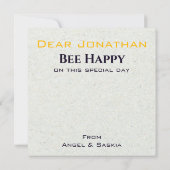 ハッピービーモダンデイおもしろいハニービー誕生日カード 招待状 (裏面)