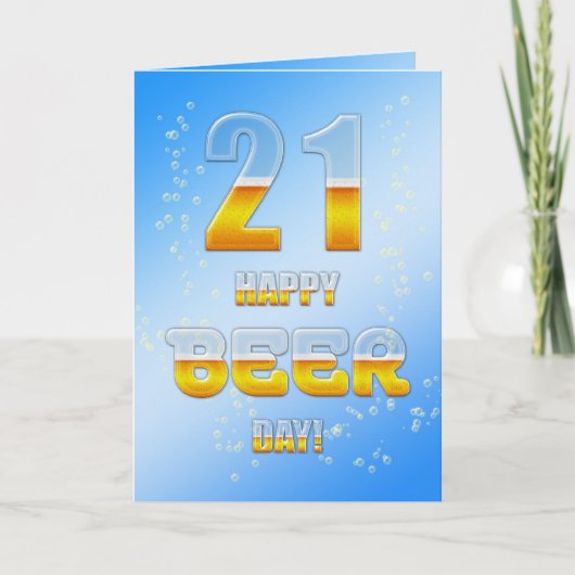 ハッピービールの日21日の誕生日カード カード (正面)