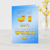 ハッピービールの日51日の誕生日カード カード (黄色い花)