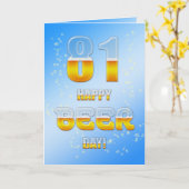 ハッピービールの日81st誕生日カード カード (黄色い花)