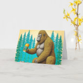 ハッピービールデイ誕生日プンビッグフット カード (黄色い花)