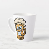 ハッピービールマグおもしろいイラストレーション カフェラテマグ (左アングル)
