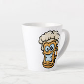 ハッピービールマグおもしろいイラストレーション カフェラテマグ (右アングル)