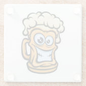 ハッピービールマグおもしろいイラストレーション ガラスコースター (裏面)