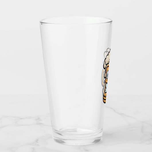 ハッピービールマグおもしろいイラストレーション タンブラーグラス (右)