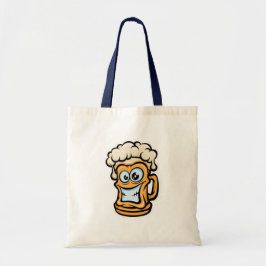 ハッピービールマグおもしろいイラストレーション トートバッグ