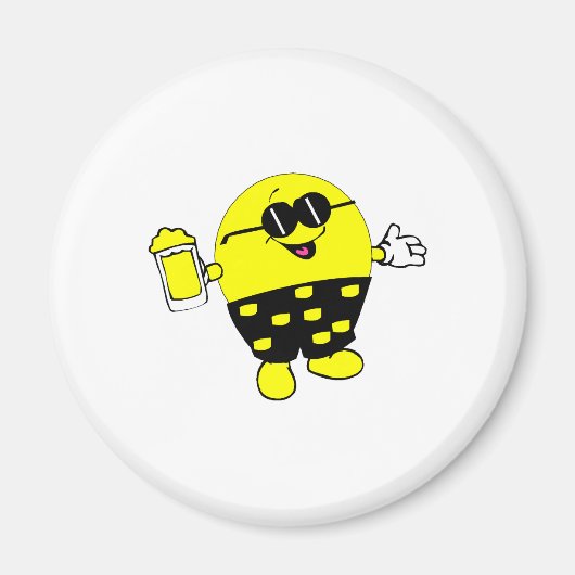 ハッピービール顔 マグネット (正面)