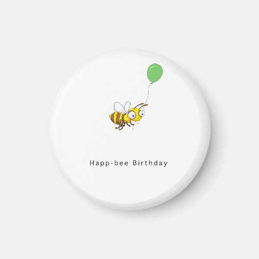 ハッピービー誕生日。誕生日ギフト マグネット (正面)