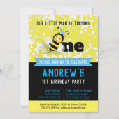 ハッピービー1st誕生日招待状と写真 招待状 (正面)