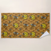 ハッピービー！かわいいハニービー ビーチタオル (正面)