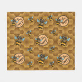 ハッピービー！かわいいハニービー フリースブランケット (正面(横))