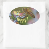 ハッピービー！ 楕円形シール (バッグ)