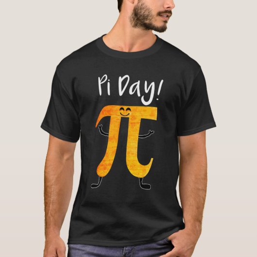 ハッピーピおもしろいデイ数学ギーク学生茶 Tシャツ (正面)