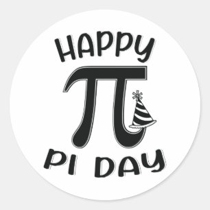 ハッピーピアデイ国立誕生日算数ギーク記号 ラウンドシール