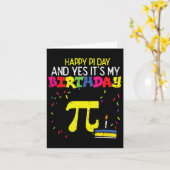 ハッピーピアデイ誕生日3.14デイスプーンギークメン カード (黄色い花)
