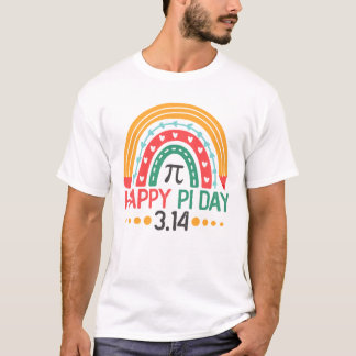 ハッピーピアデー3.14ボホレインボー数学先生 Tシャツ