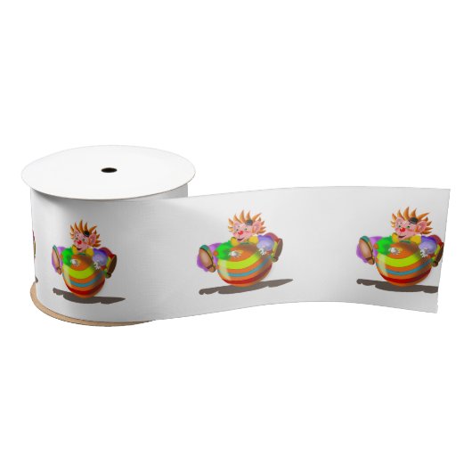 ハッピーピエロおもしろいリボン サテンリボン (リール)