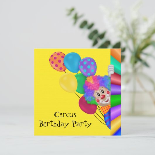 ハッピーピエロサーカスバースデーパーティー 招待状 (スタンド正面)