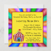 ハッピーピエロサーカスバースデーパーティー 招待状 (裏面)