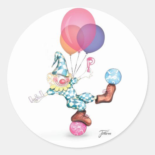 ハッピーピエロステッカー ラウンドシール (正面)