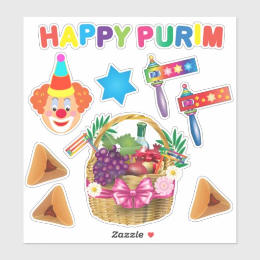 ハッピーピエロプリムフェスティバルパーティーカーニバル記号 シール (シート)