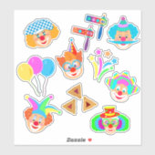 ハッピーピエロプリムフェスティバルパーティーホリデーシンボル シール (シート)