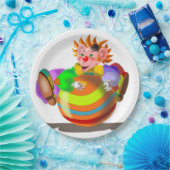 ハッピーピエロ紙プレート-カスタム文字カラー ペーパープレート (パーティー)