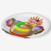 ハッピーピエロ紙プレート-カスタム文字カラー ペーパープレート (アングル)