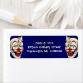 ハッピーピエロ顔フレーム差出人住所ラベル ラベル (インサイチュ)