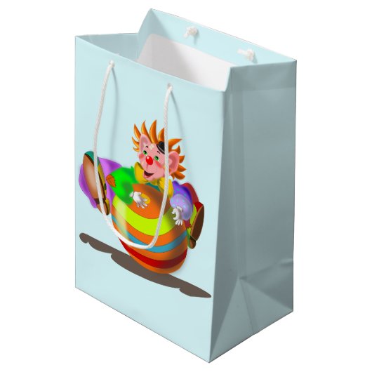 ハッピーピエロ-スマイル- おもしろい ミディアムペーパーバッグ (正面アングル)